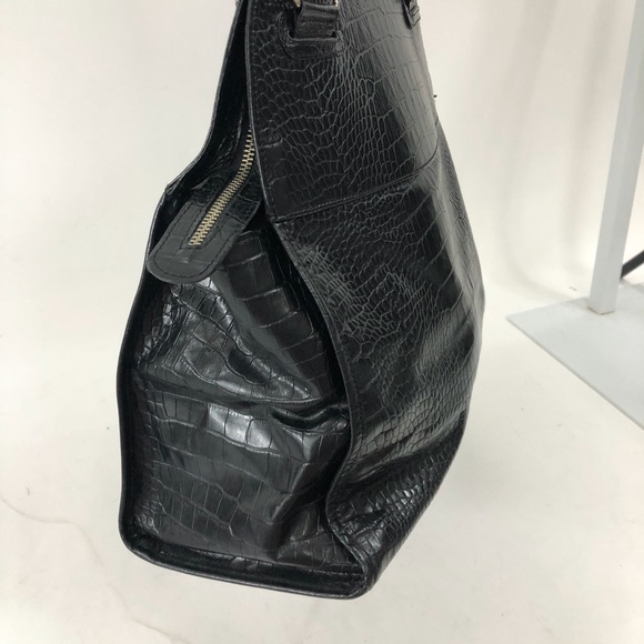 Ralston Raquel Black Croc Patent Leather Large Bag - Picture 7 of 8